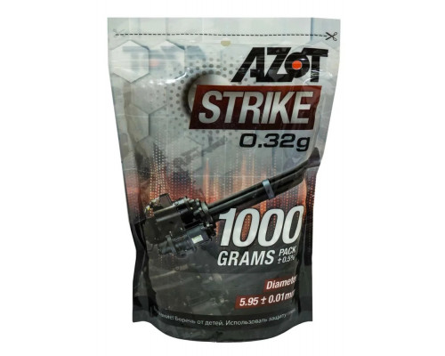 Шары для страйкбола AZOT Strike Азот 6мм 0,32 г, 1 кг, 3125 шт, белые